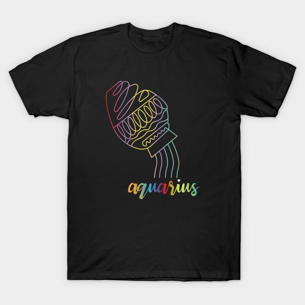 Aquarius Zodiac Tie Dye T-Shirt by Zodiac Signs